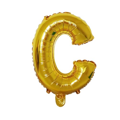 Geburtstagsballon 10 Stück Buchstabenballon-Buchstabenballon-Anordnung Aus Aluminiumfolie, 16 Zoll Heller Aluminiumfolien-Buchstabenballon-Gold C von XHBGXMV