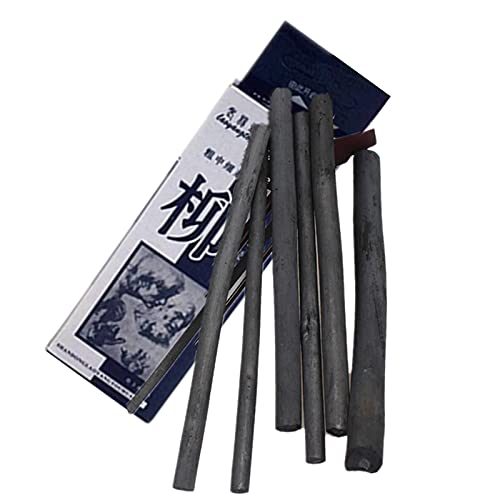 XHBTS Weinkohle, Weich, Schwarz 25 Kohlestifte zum Zeichnen, Skizzieren und Kunst, Willow Sketch Kohlestifte zum Zeichnen (3-8mm(6pcs)) von XHBTS