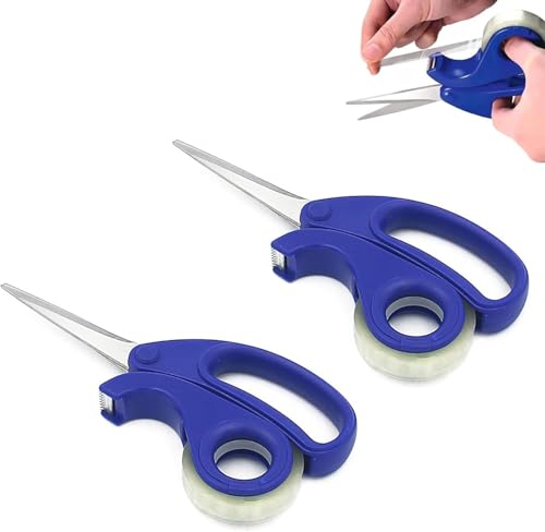 Schere und integrierter transparenter Klebebandspender, 2-in-1 scharfe Schere, Mehrzweck-Papierrollenschneider, Geschenkbandspender, für Geschenkverpackungen, Büro, Schule Schere und integrierter transparenter Klebebandspender, 2-in-1 scharfe Schere, Mehrzweck-Papierrollenschneider, Geschenkbandspender, für Geschenkverpackungen, Büro, Schule von XHCOHWWU