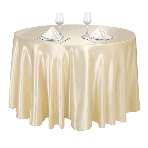 XHDZSW Runde Tischdecken, Weicher Stoff Glitzer Tischdecke, Flecken Und Knitterfrei Dekorative Tischdecke, Für Hochzeit Bankett Restaurant Buffet Parteien Garten (80cm,Sekt) von XHDZSW