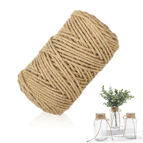 50 m Juteseil, 6 mm Natur Juteschnur Kordel Sisalseil für Kratzbaum Stabiles Gartenschnur Tau Seil aus Natur Jute für Katzen Kratzseil Haushalt Garten DIY Dekoration von XHNKEG