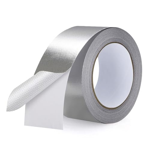 XHNKEG HitzebestäNdiges Klebeband, Metallklebeband Planen VerstäRktes Aluminiumband Silber Alu Klebeband Glasfaser Hitzeschild Folienband für lkw Abdeckplane Zelt XHNKEG HitzebestäNdiges Klebeband, Metallklebeband Planen VerstäRktes Aluminiumband Silber Alu Klebeband Glasfaser Hitzeschild Folienband für lkw Abdeckplane Zelt von XHNKEG