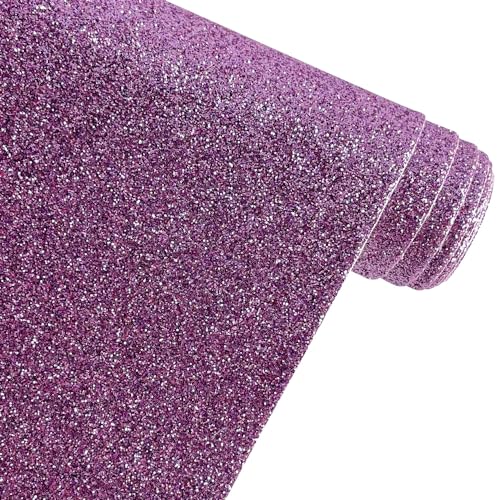 XHT 30 x 135 cm Glitzer Pailletten Kunstleder, Glitzerstoff Zuschnitt, Glitzernder Stoff für DIY-Basteln und Nähen. (Feiner Violett) von XHT