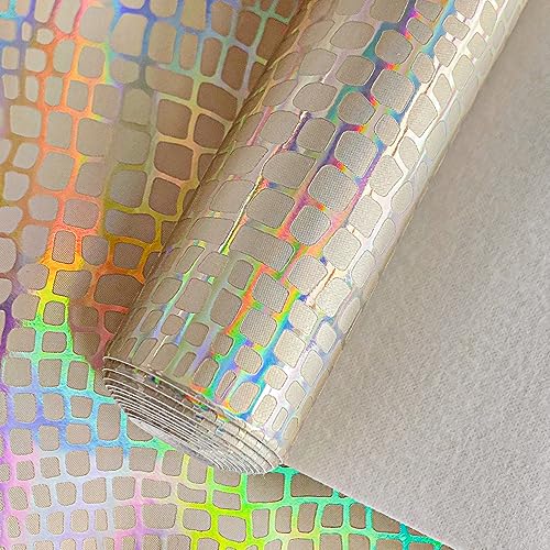 XHT 30X135cm Phantom Kunstleder,synthetisches PU-Leder, verwendet für DIY, Nähen, Kunsthandwerk, Schleifen, Schmuck machen (Hellgold 2) von XHT