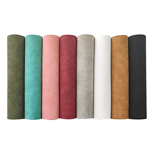 XHT 8 Stück Glattes Wildleder Kunstleder Stoff Weiches Synthetisches PU-Leder für DIY Handwerk 21 x 30 cm von XHT