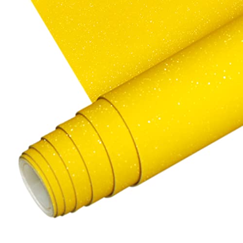 XHT Gelber superfeiner Glitzer Kunstleder Stoff, 30 x 135 cm glänzendes PU-Leder für DIY Schleifen Schmuck handgefertigte Accessoires XHT Gelber superfeiner Glitzer Kunstleder Stoff, 30 x 135 cm glänzendes PU-Leder für DIY Schleifen Schmuck handgefertigte Accessoires von XHT