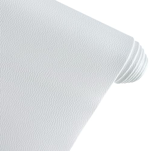 XHT Hochelastisches Dunkler Ton Weiche Feinkorn Kunstleder，30 x 135 cm，Bezugsstoff-Kunstleder-Polsterstoff-Lederimitat-leder zum nähen.(Weiß) von XHT