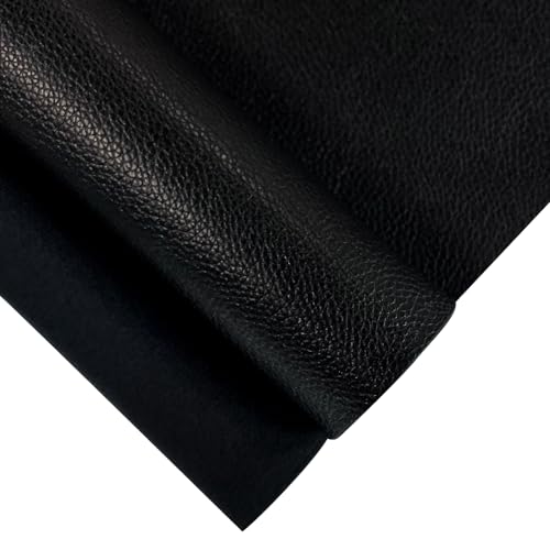 XHT Hochwertiges Wasserdichtes Kunstleder 30 x 135 cm, Polsterstoff Stoff, Leder Patch, für Sofas, Autositze, Bürostühle, Ledertaschen, Bezugsstoff (Schwarz) von XHT