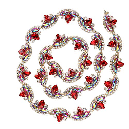 XHTLLO 1Yd Kristallbesatz, Dekoratives Nähen, Basteln, Künstlicher Adamas-Kettenapplikationsgürtel Für Hochzeitsdekoration, Funkelndes Und Langlebiges Kleidungszubehör(2,5 cm) von XHTLLO