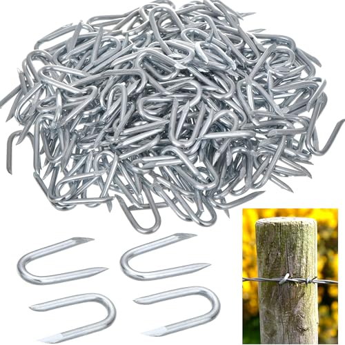 XHTXHT 240 Stück U-Krampen U-Nägel aus Stahl verzinkt - Klein - Für Unkrautvlies, Staketenzaun,Garten und Maschendrahtzaun von XHTXHT