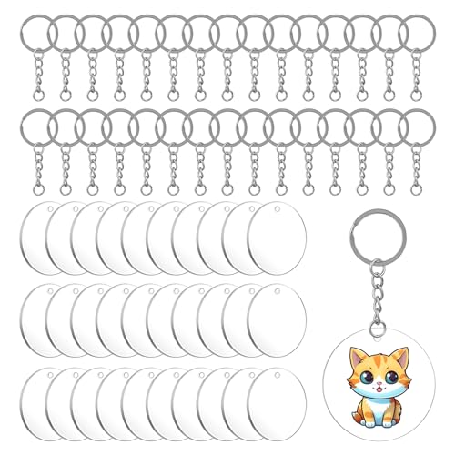 XHTXHT 90 Stück 5cm Acryl Schlüsselanhänger Rohlinge Set ,30 Acryl Rohlinge Schlüsselringe mit 30 Kette und 30 Biegeringe ,Für Diy Handwerk, SchlüSselanhäNger, Dekorative AnhäNger XHTXHT 90 Stück 5cm Acryl Schlüsselanhänger Rohlinge Set ,30 Acryl Rohlinge Schlüsselringe mit 30 Kette und 30 Biegeringe ,Für Diy Handwerk, SchlüSselanhäNger, Dekorative AnhäNger von XHTXHT