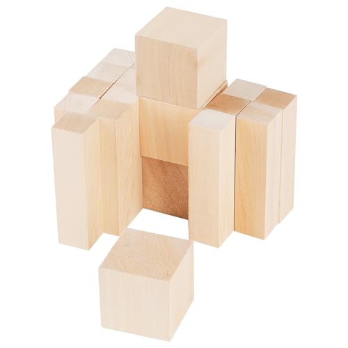 XHYASD 20 Stück Lindenholz Schnitzblöcke, Natürlich Lindenholz zum schnitzen, 16er 10x2.5x2.5cm und 4er 5x5x5cm, Schnitzholz für Anfänger und Kinder von XHYASD