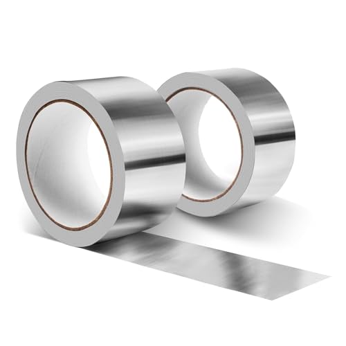 XHYASD 2 Rollen Aluminium Klebeband, 50mm x 50m Hitzebeständiges Aluband Selbstklebend, Wasserdichtes Alu Klebeband zum Versiegeln Isolierung und Reparieren XHYASD 2 Rollen Aluminium Klebeband, 50mm x 50m Hitzebeständiges Aluband Selbstklebend, Wasserdichtes Alu Klebeband zum Versiegeln Isolierung und Reparieren von XHYASD