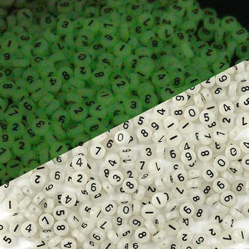 XHYXWN 100 Stück 7 mm leuchtende Acryl-Buchstabenperlen, durchscheinende runde Buchstabenperlen, zum Auffädeln, für handgefertigte Armbänder, Halsketten, Schlüsselanhänger, DIY-Schmuckherstellung XHYXWN 100 Stück 7 mm leuchtende Acryl-Buchstabenperlen, durchscheinende runde Buchstabenperlen, zum Auffädeln, für handgefertigte Armbänder, Halsketten, Schlüsselanhänger, DIY-Schmuckherstellung von XHYXWN