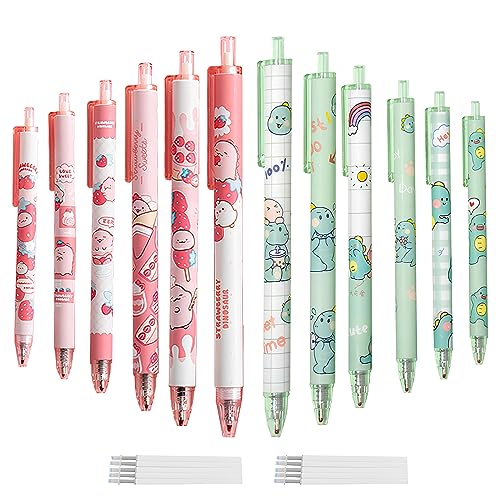 XIACIBDUS 12 Stück Einziehbare Gelschreiber, Niedlich Cartoon Gel Stifte mit 10 Stück Schwarze Nachfüllungen, Kawaii GelStift Set, 0.5mm Kugelschreiber für Büro Schule Zuhause XIACIBDUS 12 Stück Einziehbare Gelschreiber, Niedlich Cartoon Gel Stifte mit 10 Stück Schwarze Nachfüllungen, Kawaii GelStift Set, 0.5mm Kugelschreiber für Büro Schule Zuhause von XIACIBDUS