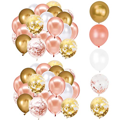 60 Stück Rosegold & Gold Luftballons, XIACIBDUS Metallic Konfetti Ballon Set, Helium Ballons Latexballons, Roségold Gold Dekoration für Geburtstag Valentinstag Verlobungsdeko Brautparty Hochzeit Party 60 Stück Rosegold & Gold Luftballons, XIACIBDUS Metallic Konfetti Ballon Set, Helium Ballons Latexballons, Roségold Gold Dekoration für Geburtstag Valentinstag Verlobungsdeko Brautparty Hochzeit Party von XIACIBDUS