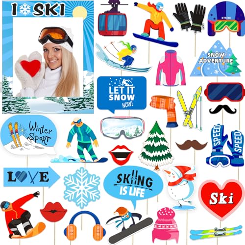 31pcs Skifahren Party Foto Requisiten, Ski Motto Party Selfie Photo Booth Bilderrahmen Requisiten, Ski Geburtstag Party Dekoration Snowboard Party Dekoration Wintersport Dekorationen für 31pcs Skifahren Party Foto Requisiten, Ski Motto Party Selfie Photo Booth Bilderrahmen Requisiten, Ski Geburtstag Party Dekoration Snowboard Party Dekoration Wintersport Dekorationen für von XIAMOOR
