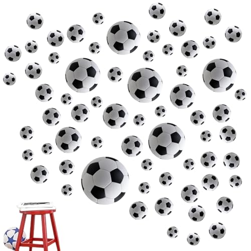 4 Blattes Fußball-Aufkleber Fußball Wandsticker Wand Deko Aufkleber für Kinder-DIY für Jungen Schlafzimmer Spielzimmer Wohnzimmer Fenster von XIANGJIEU