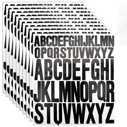 10 Blatt Selbstklebende Buchstaben Aufkleber, Wasserdicht Sticker Buchstaben, Aufkleber Buchstaben Groß für DIY Briefkästen, Reisekoffer, Tassen, Scrapbooking, Grußkarten 2,5 + 5 cm von XIANGLONGY