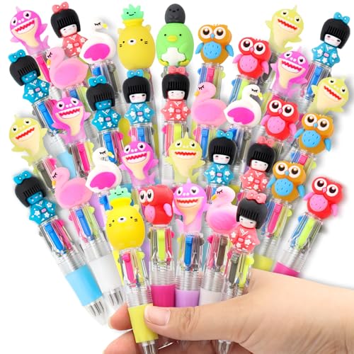 36 Stück Mehrfarben Kugelschreiber Kinder als Gastgeschenke für Kindergeburtstag, 4 Farbige Einziehbare Kugelschreiber, Bunte Süßer Kawaii Stift für Studenten Kinder Büro Schulbedarf (Zufälliger Stil) 36 Stück Mehrfarben Kugelschreiber Kinder als Gastgeschenke für Kindergeburtstag, 4 Farbige Einziehbare Kugelschreiber, Bunte Süßer Kawaii Stift für Studenten Kinder Büro Schulbedarf (Zufälliger Stil) von XIANGLONGY