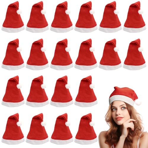 XIANGLONGY 20 Stück Weihnachtsmützen, Vliesstoff Nikolausmütze, 28x35cm Unisex Weihnachts Mütze, Rot Nikolausmützen Für Weihnachten, Weihnachtsfeiern und Heiligabend XIANGLONGY 20 Stück Weihnachtsmützen, Vliesstoff Nikolausmütze, 28x35cm Unisex Weihnachts Mütze, Rot Nikolausmützen Für Weihnachten, Weihnachtsfeiern und Heiligabend von XIANGLONGY