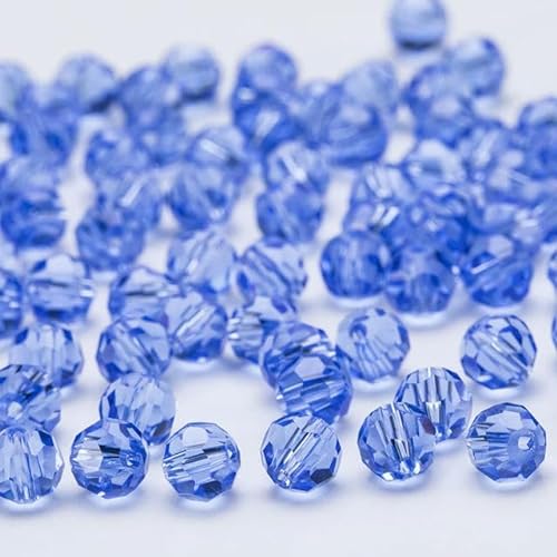 4 6 8 mm runde Kristallperlen, transparente facettierte Glasperlen, lose Abstandsperlen zur Schmuckherstellung, DIY-Armband, Halsketten-QZ666-08-6 mm von XIANGN