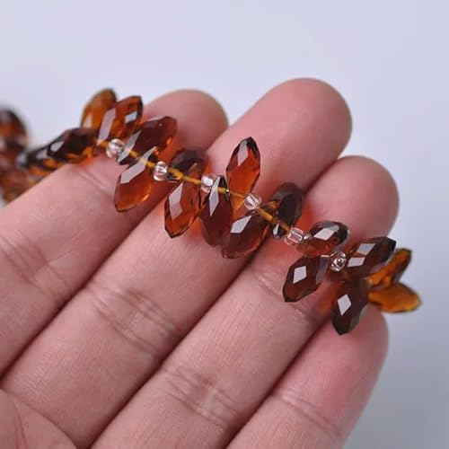 Beschichtetes, facettiertes Kristallglas in Tropfenform, 6 mm, 8 mm, 10 mm, oben gebohrte Anhängertropfen, lose Perlen zur Schmuckherstellung zum Selbermachen, Dunkelbraun, 8 x 16 MM, 20 Stück Beschichtetes, facettiertes Kristallglas in Tropfenform, 6 mm, 8 mm, 10 mm, oben gebohrte Anhängertropfen, lose Perlen zur Schmuckherstellung zum Selbermachen, Dunkelbraun, 8 x 16 MM, 20 Stück von XIANGN