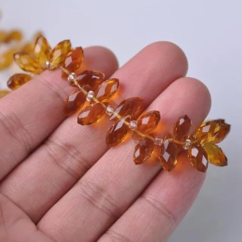 Beschichtetes, facettiertes Kristallglas in Tropfenform, 6 mm, 8 mm, 10 mm, oben gebohrte Anhängertropfen, lose Perlen zur Schmuckherstellung zum Selbermachen, braun, 8 x 16 mm, 20 Stück von XIANGN