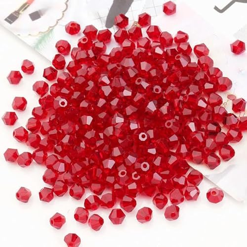 Doppelkegel-Abstandshalterperlen in verschiedenen Farben, 2/3/4/6/8 mm, facettierte Kristallglasperlen, DIY für Kristallschmuck, Hochzeitsherstellung, dunkelrot, 4 mm, 240 Stück Doppelkegel-Abstandshalterperlen in verschiedenen Farben, 2/3/4/6/8 mm, facettierte Kristallglasperlen, DIY für Kristallschmuck, Hochzeitsherstellung, dunkelrot, 4 mm, 240 Stück von XIANGN