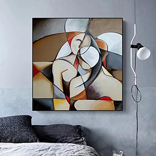 XIANGPEIFBH Berühmte Picasso Abstrakte Traumfrau Leinwand Gemälde Frau Wandkunst Poster und Drucke Wohnzimmer Wohnkultur Bilder 90x90cm(35x35inch) mit schwarzem Rahmen von XIANGPEIFBH