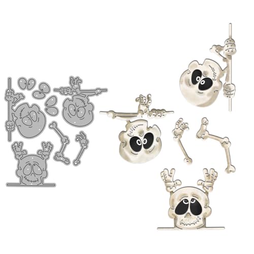 XIANMY Halloween Stanzformen Totenkopf Metall Stanzschablonen Prägeschablone für DIY Scrapbook Fotoalbum Kartenherstellung Dekoration von XIANMY