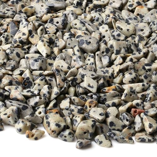 XIANNVXI 400pcs Kristalle Perlen Set Gefleckter Stein Edelsteine zum Auffädeln Naturstein Perlen für Armbänder Erwachsene Bastelperlen DIY Schmuck Selber Machen Steine 5-8mm von XIANNVXI