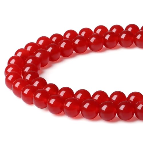 XIANNVXI 8mm Naturstein Red Jasper Perlen zum Auffädeln mit Loch Runde Kristalle Edelsteine zum Auffädeln Perlen für Armbänder Ketten DIY Schmuck Basteln (ca. 47 Stück) von XIANNVXI
