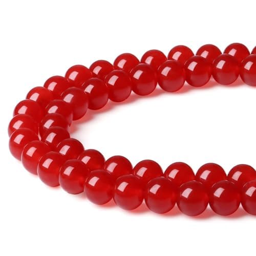 XIANNVXI 8mm Naturstein Red Jasper Perlen zum Auffädeln mit Loch Runde Kristalle Edelsteine zum Auffädeln Perlen für Armbänder Ketten DIY Schmuck Basteln (ca. 47 Stück) von XIANNVXI