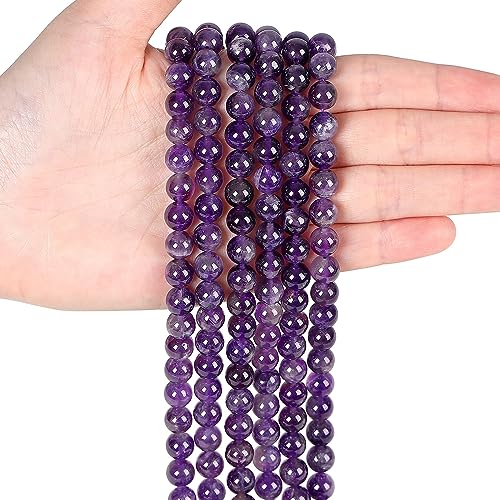 XIANNVXI ca.94 Stück 8mm Amethyst Perlen Stein Rund Edelsteine Perlen Steine Natürliche Kristalle Lila Perlen Purple Beads DIY Set Armbänder Halskette Schmuckherstellung XIANNVXI ca.94 Stück 8mm Amethyst Perlen Stein Rund Edelsteine Perlen Steine Natürliche Kristalle Lila Perlen Purple Beads DIY Set Armbänder Halskette Schmuckherstellung von XIANNVXI