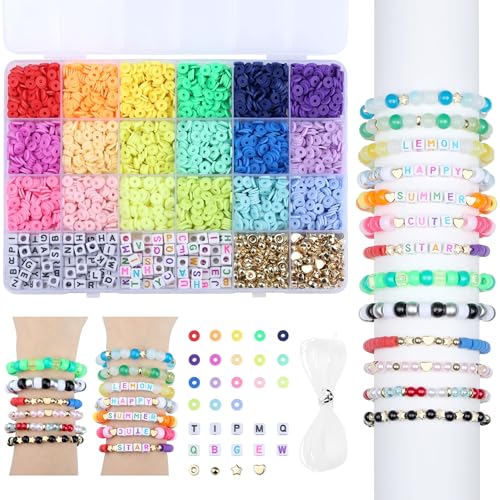 XIANNVXI Bunte Tonperlen Set Freundschaftsarmband Herstellung Kit Perlen für Armbänder Bunte Freundschaft Pony Perlen Bulk von XIANNVXI