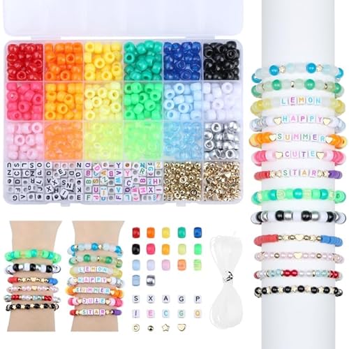 XIANNVXI Buntes Pony-Perlen-Set, Freundschaftsarmband-Herstellungs-Set, Perlen für Armbänder, Freundschafts-Pony-Perlen, Großpackung von XIANNVXI