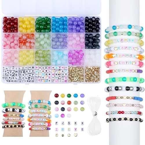 XIANNVXI Glas Freundschaftsarmband Herstellung Kit Glasperlen Set für Armbänder Bunte Freundschaftsperlen Bulk XIANNVXI Glas Freundschaftsarmband Herstellung Kit Glasperlen Set für Armbänder Bunte Freundschaftsperlen Bulk von XIANNVXI