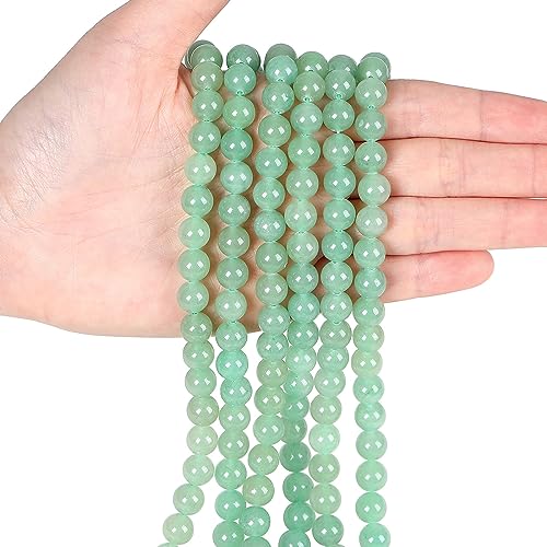 XIANNVXI ca.94 Stück 8mm Edelsteine Perlen Grüne Aventurin Kristalle Perlen zum Auffädeln Natürliche Grüne Rund Steine DIY Beads Set Perlen Armband Selbst Machen Schmuck Herstellung von XIANNVXI