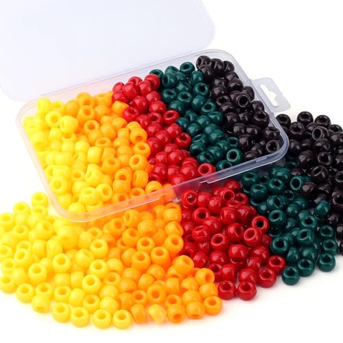XIANNVXI Herbst-Pony-Perlen, 500 Stück, 9 mm, grün-orange, Pony-Perlen für Armbänder, Haarzöpfe, Basteln, Freundschaftsketten XIANNVXI Herbst-Pony-Perlen, 500 Stück, 9 mm, grün-orange, Pony-Perlen für Armbänder, Haarzöpfe, Basteln, Freundschaftsketten von XIANNVXI