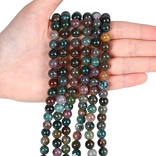 XIANNVXI ca.94 Stück 8mm Indischer Achat Perlen zum Auffädeln Steine Perlen Natürliche Runde Kristalle Perlen DIY Beads Set Beads for Bracelets Schmuck Selber Machen Set von XIANNVXI