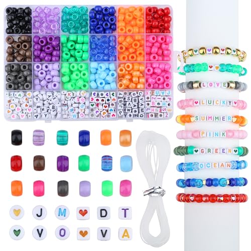 XIANNVXI Pony-Perlen für Armband, Freundschaft, Kandi-Pony, Perlen-Set, Armbandherstellungs-Set für Schmuck, Basteln, 24 Farben XIANNVXI Pony-Perlen für Armband, Freundschaft, Kandi-Pony, Perlen-Set, Armbandherstellungs-Set für Schmuck, Basteln, 24 Farben von XIANNVXI