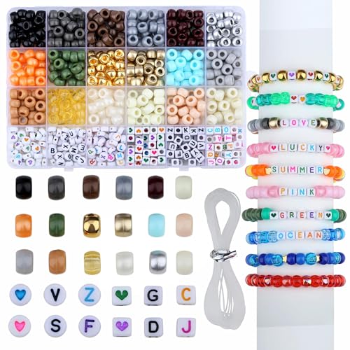XIANNVXI Pony-Perlen für Armband, Kandi, Freundschaft, grau-braun, Pony-Perlen-Set, Armbandherstellungs-Set für Schmuck, Bastelarbeiten, 24 Farben XIANNVXI Pony-Perlen für Armband, Kandi, Freundschaft, grau-braun, Pony-Perlen-Set, Armbandherstellungs-Set für Schmuck, Bastelarbeiten, 24 Farben von XIANNVXI