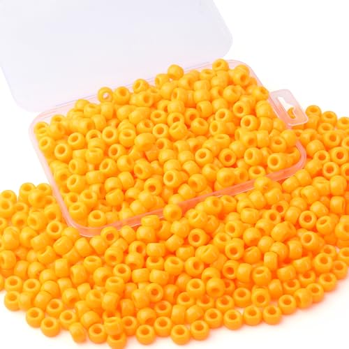 XIANNVXI Pony-Perlen für Halloween, Orange, 500 Stück, 9 mm, für Armbänder, Haarzöpfe, Freundschaftsketten, Basteln XIANNVXI Pony-Perlen für Halloween, Orange, 500 Stück, 9 mm, für Armbänder, Haarzöpfe, Freundschaftsketten, Basteln von XIANNVXI