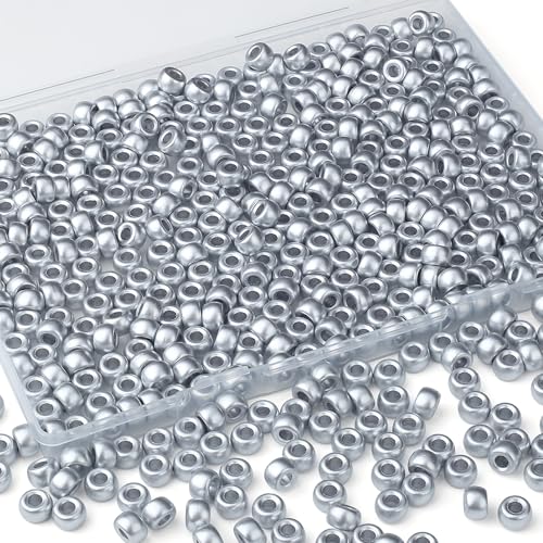 XIANNVXI Silberfarbene Pony-Perlen, 9 mm, silberfarbene Pony-Perlen für Armbänder, Metallic-Perlen, Großpackung für Haarzöpfe, Basteln, Freundschaftsketten, 500 Stück XIANNVXI Silberfarbene Pony-Perlen, 9 mm, silberfarbene Pony-Perlen für Armbänder, Metallic-Perlen, Großpackung für Haarzöpfe, Basteln, Freundschaftsketten, 500 Stück von XIANNVXI