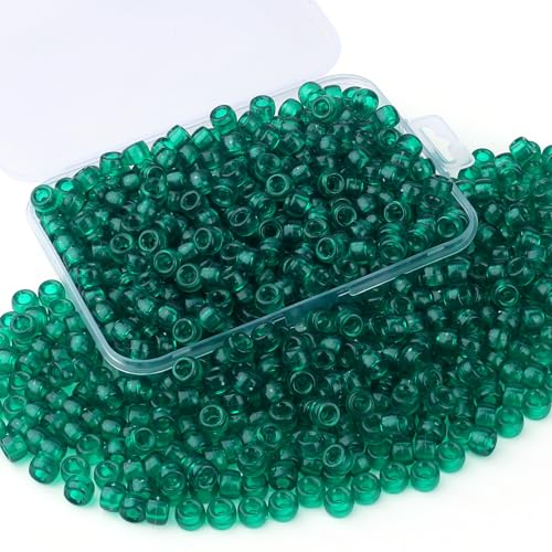 XIANNVXI Transparente grüne Pony-Perlen für Halloween, 9 mm, für Armbänder, Haarzöpfe, Basteln, Freundschaftskette, 500 Stück XIANNVXI Transparente grüne Pony-Perlen für Halloween, 9 mm, für Armbänder, Haarzöpfe, Basteln, Freundschaftskette, 500 Stück von XIANNVXI