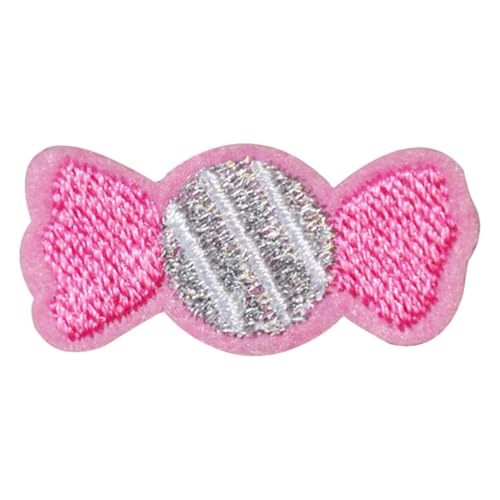 10 Stück rosa bestickte selbstklebende Süßigkeiten-Patches zur Dekoration zum Aufnähen auf Kleidung, Applikationen für Taschen, Zelte, T-Shirts, Tassen, Hüte, Handyhüllen von XIANZHONG