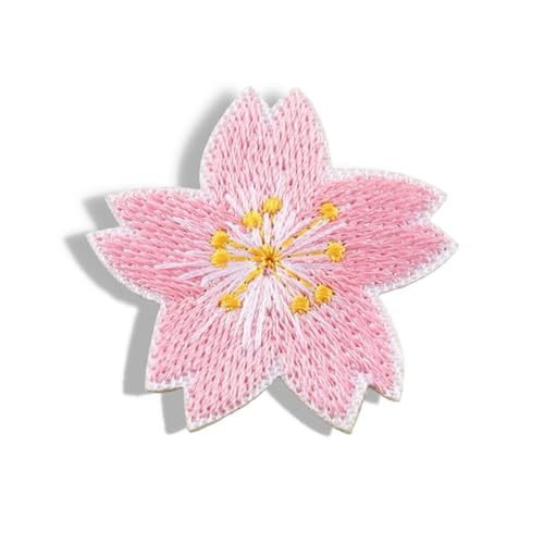 10 x rosa Kirschblüten-Aufnäher, selbstklebende Applikationen, bestickte Blumenblüten-Aufnäher zur Dekoration, zum Aufnähen auf Kleidung für Taschen, T-Shirts, Tassen, Hüte, Handyhüllen von XIANZHONG
