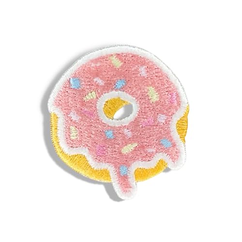 5 x Donut-Aufnäher, Donut-Aufnäher, selbstklebend, zum Aufnähen, für Kleidung, Applikationen für Taschen, T-Shirts, Tassen, Hüte, Handyhüllen, 5 Stück von XIANZHONG