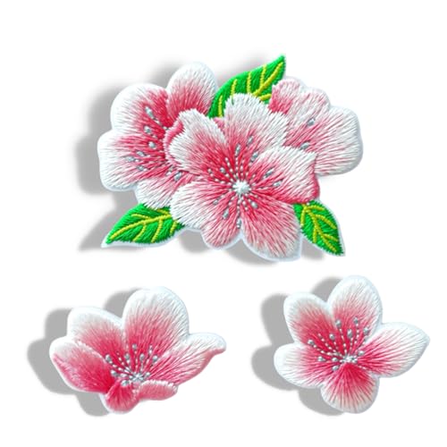 6 x rosa Pfingstrosen-Aufnäher, selbstklebende Blumen-Applikationen, bestickt, zum Aufnähen, für Kleidung, Taschen, T-Shirts, Tassen, Hüte, Handyhüllen von XIANZHONG